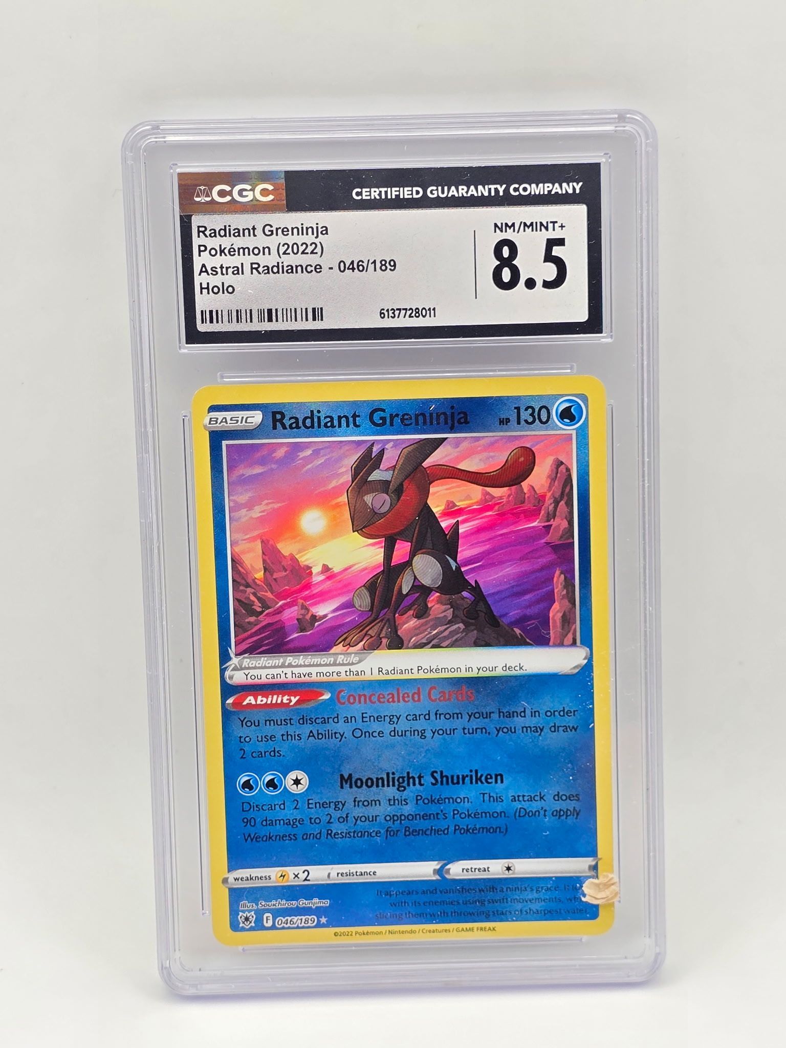 Radiant Greninja 046/189 Radiant Rare Astral Radiance Pokemon CGC 8.5