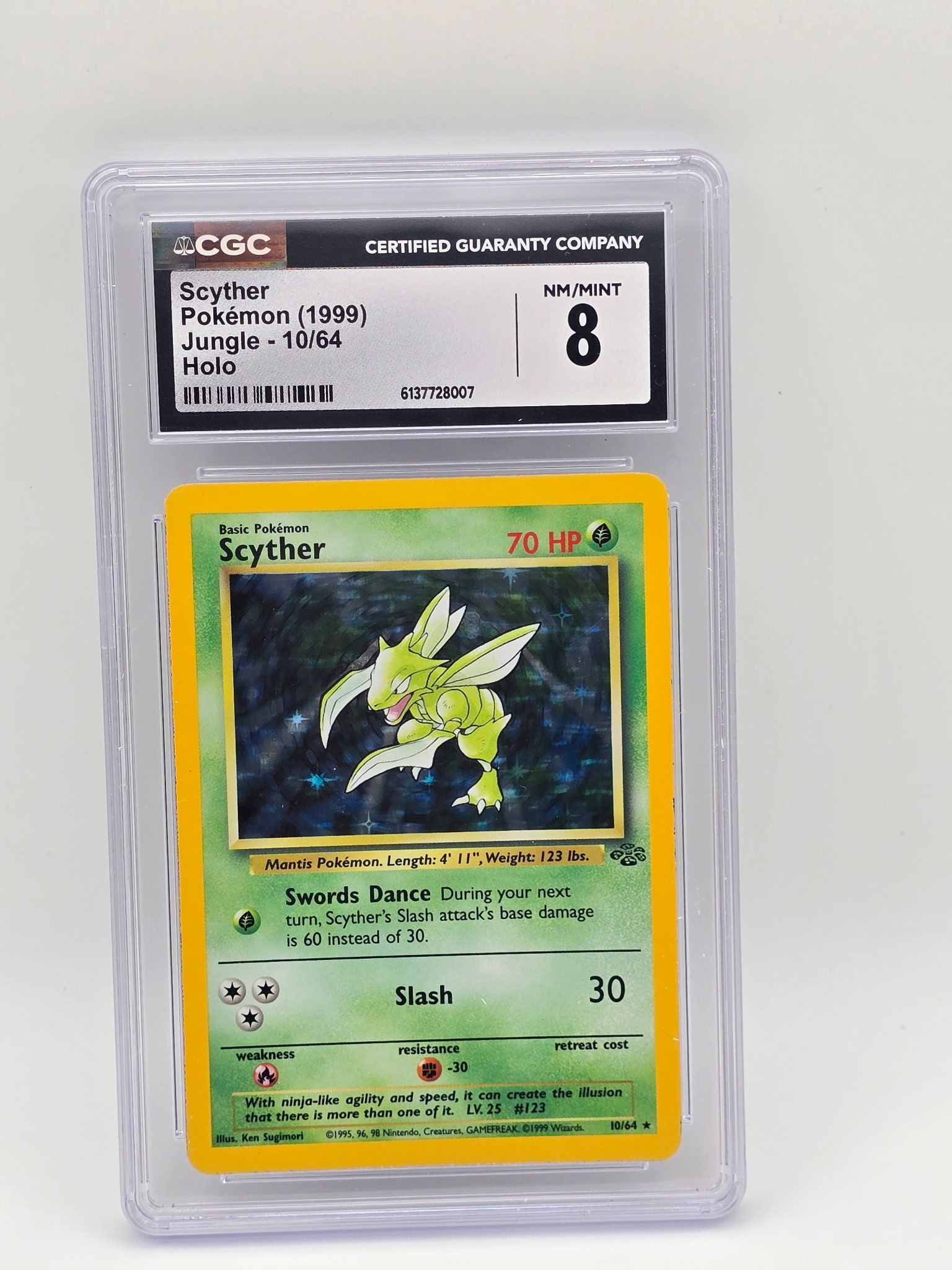 Jungle Scyther Holo Jungle 10/64 1999 Pokemon CGC 8