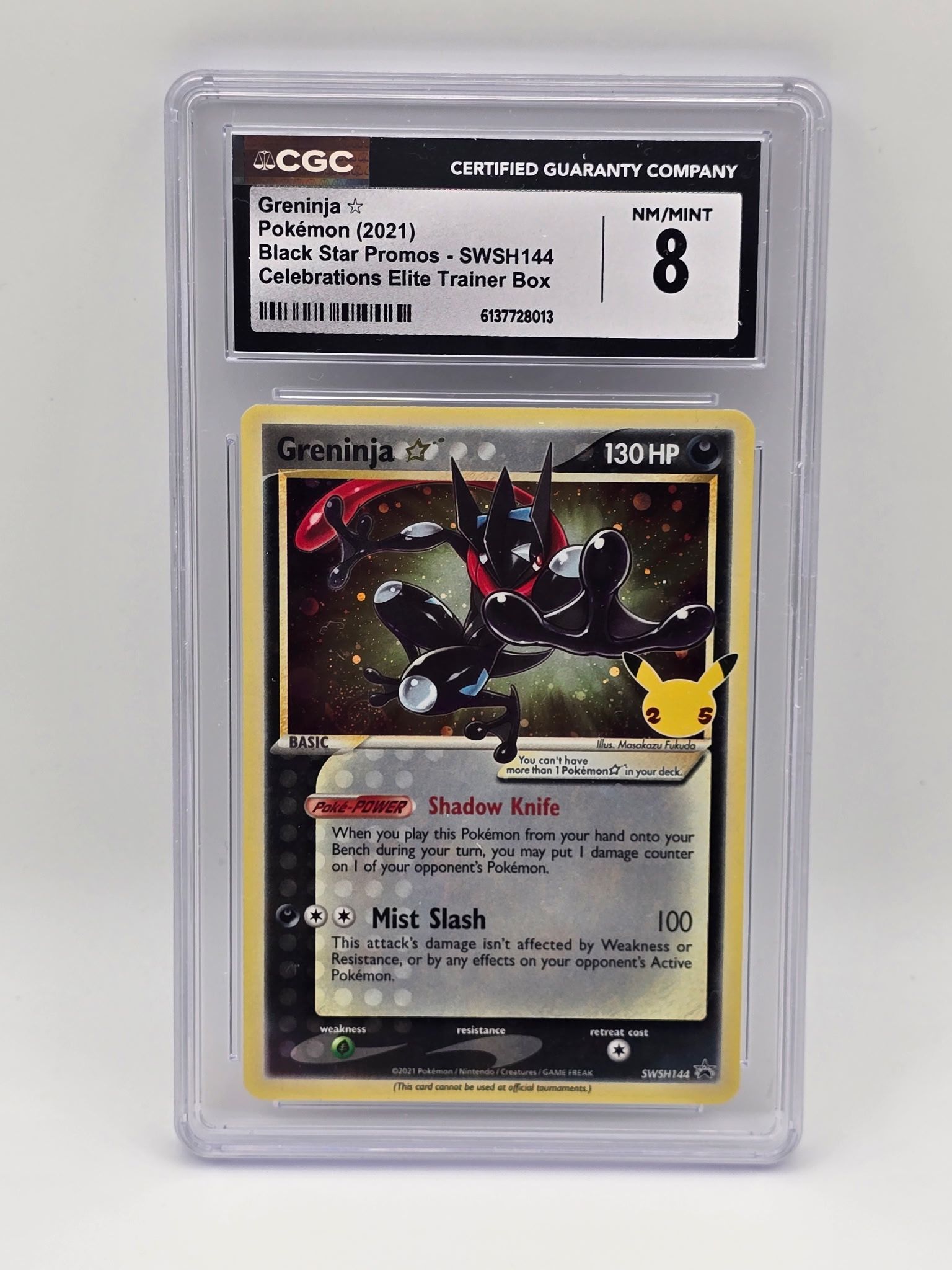 Greninja Gold Star 2021 Celebrations Black Star Promo SWSH144 CGC 8