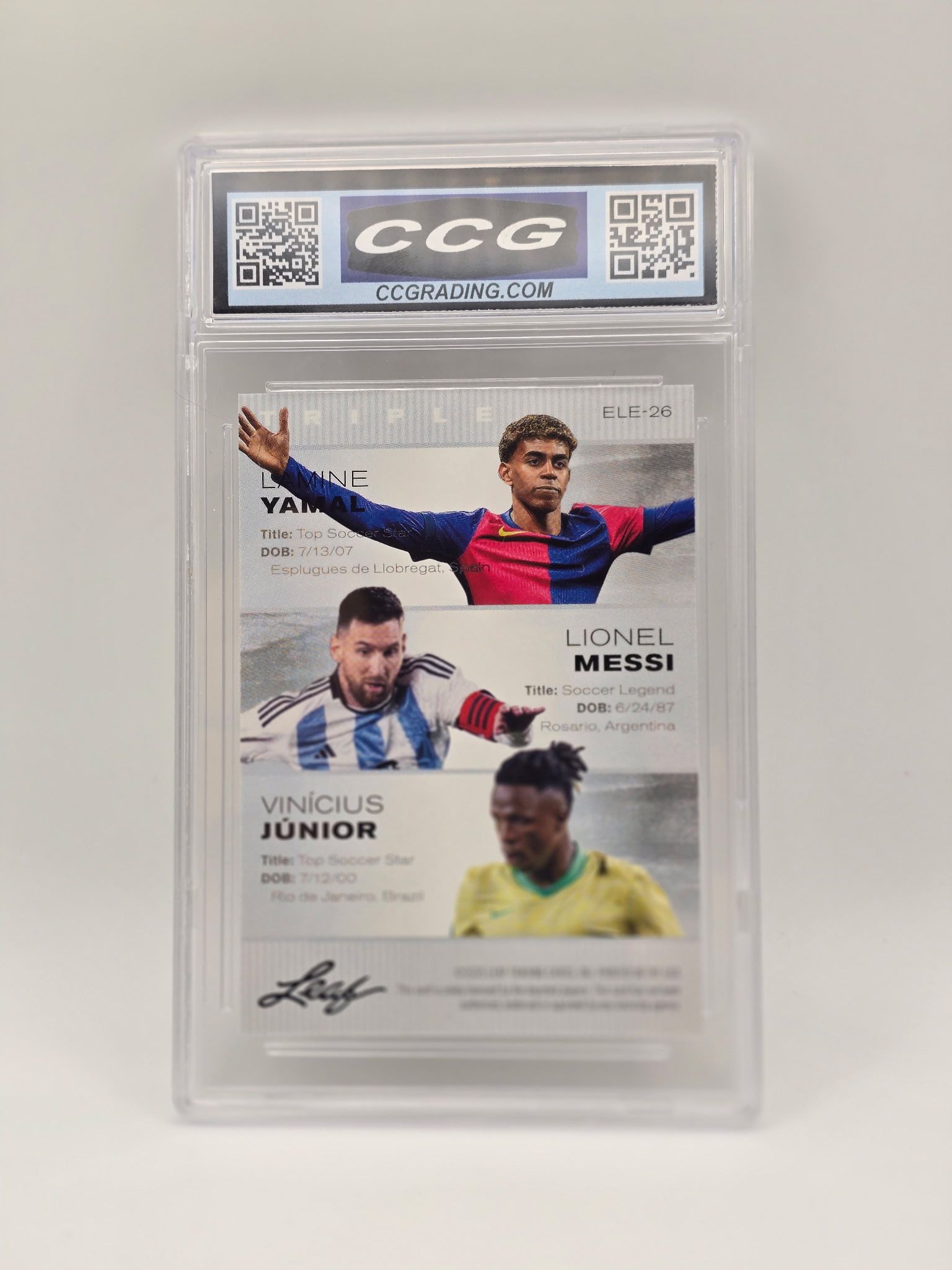 Yamal/Messi/Vini JR CCG Gem Mint 10 Graded Slab