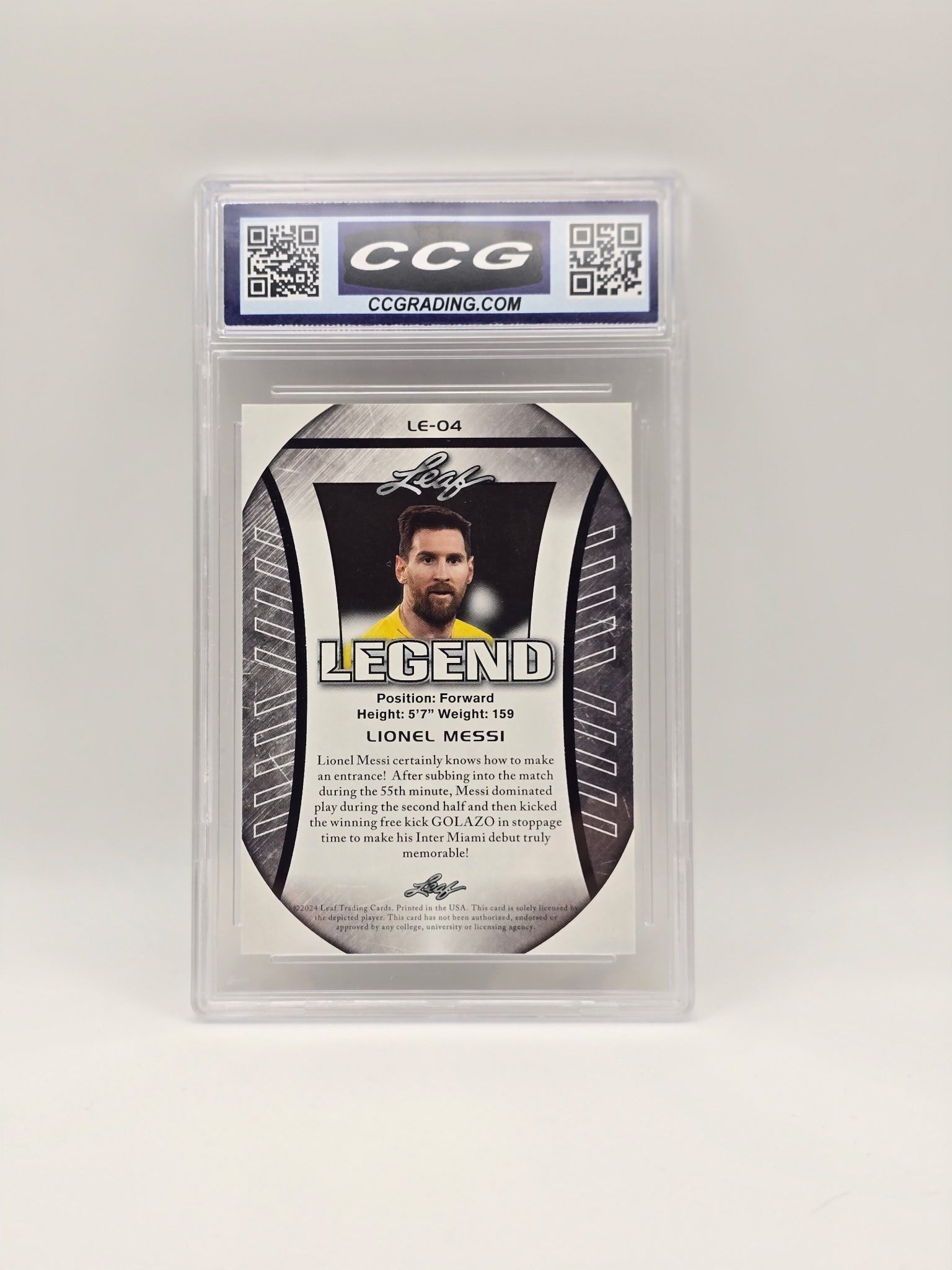 Lionel Messi CCG Graded Gem Mint 10 Slab