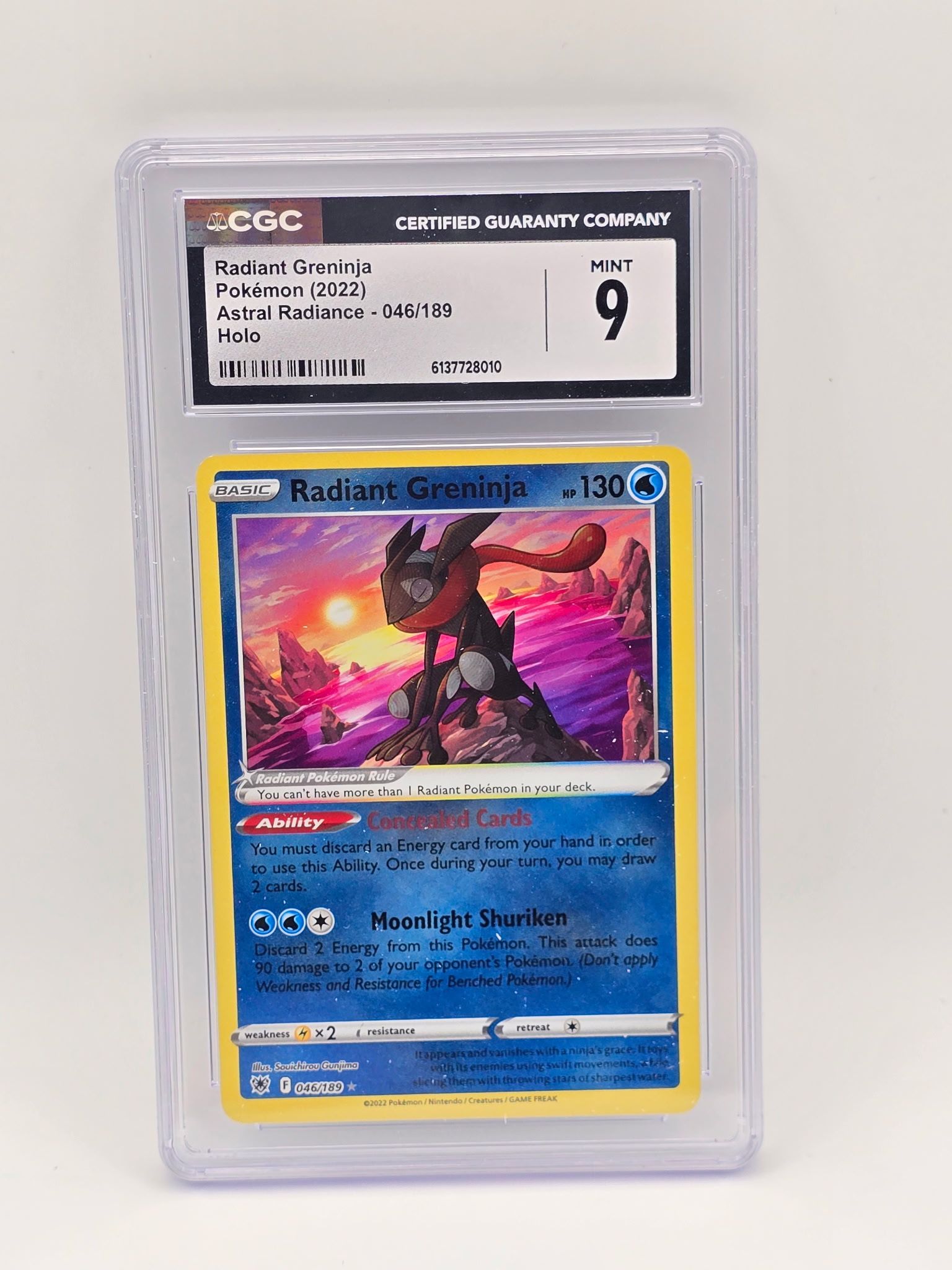 Radiant Greninja 046/189 Radiant Rare Astral Radiance Pokemon CGC 9