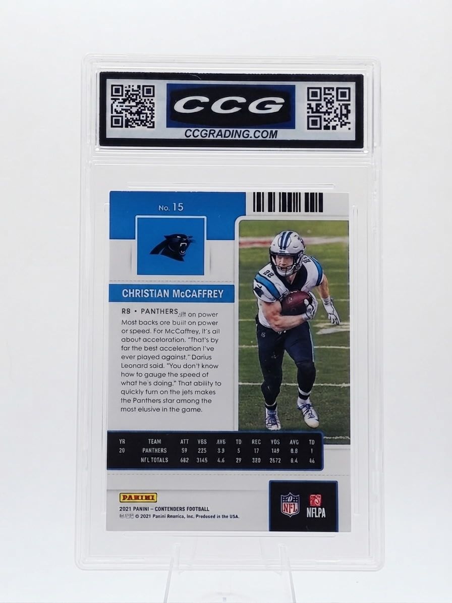 Cristian Mccaffrey 2021 Panini Contenders Season Ticket #15 CCG Gem Mint 10