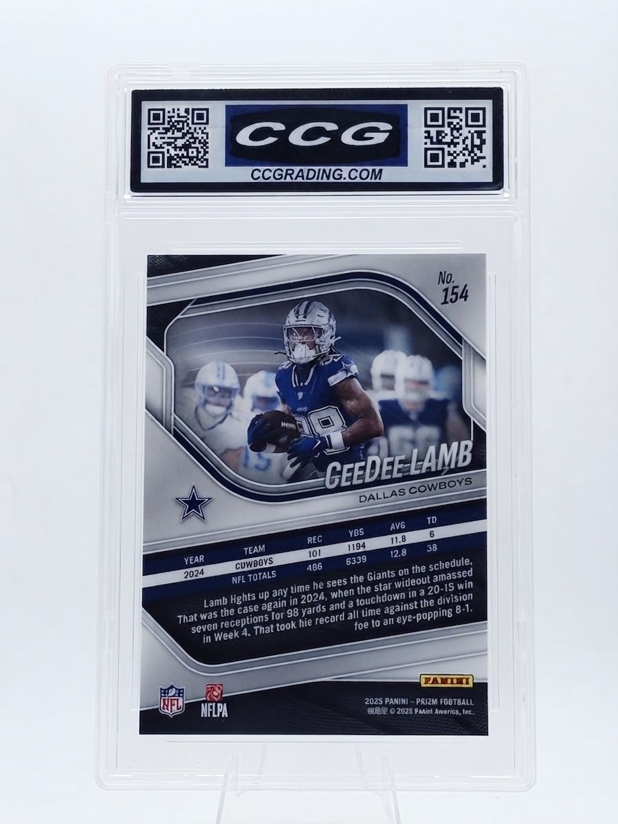 Ceedee Lamb 2025 Panini Prizm #154 CCG 9.5