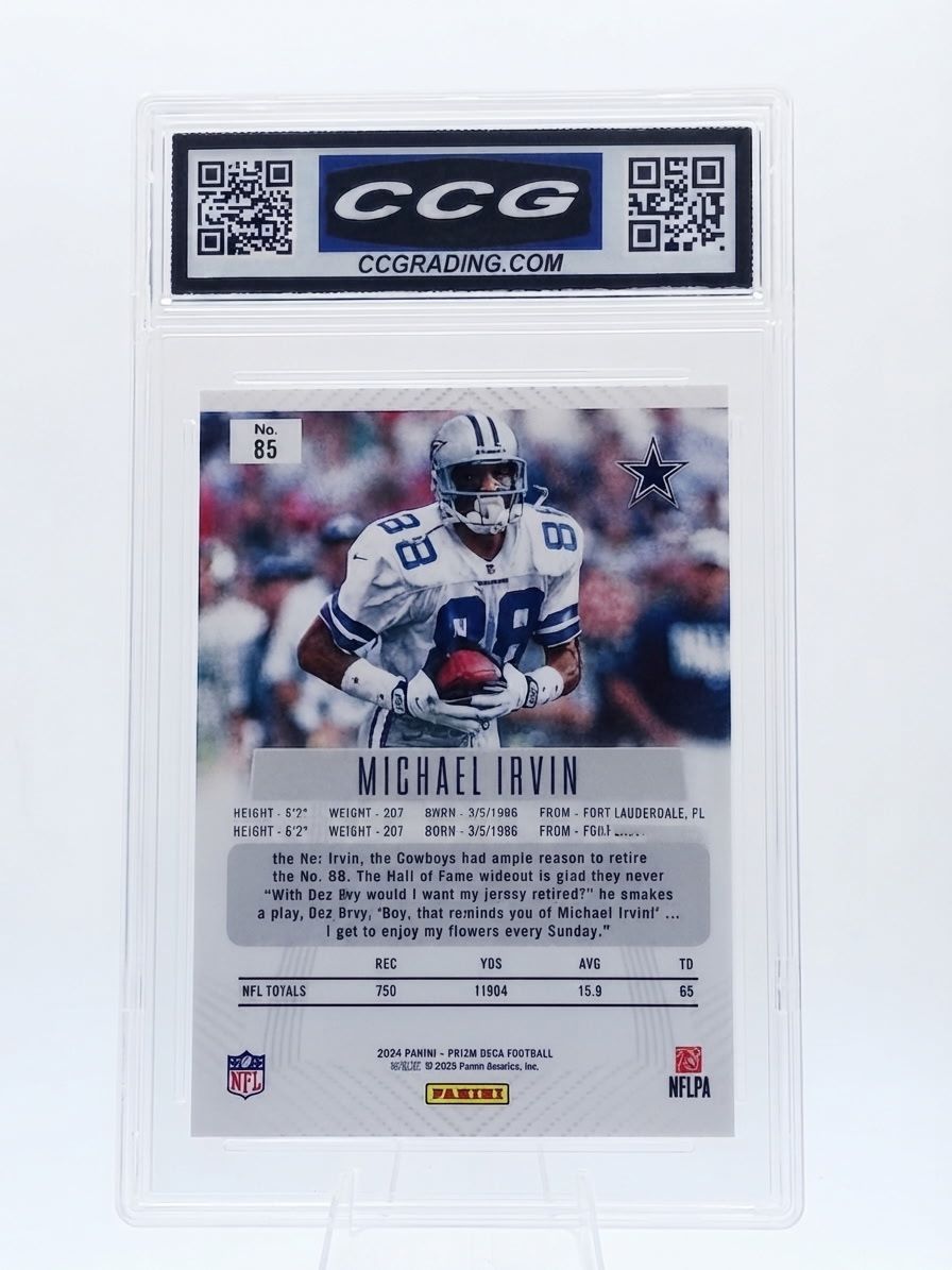 Michael Irvin 2024 Panini Prizm Deca #85 CCG Mint Plus 9.5
