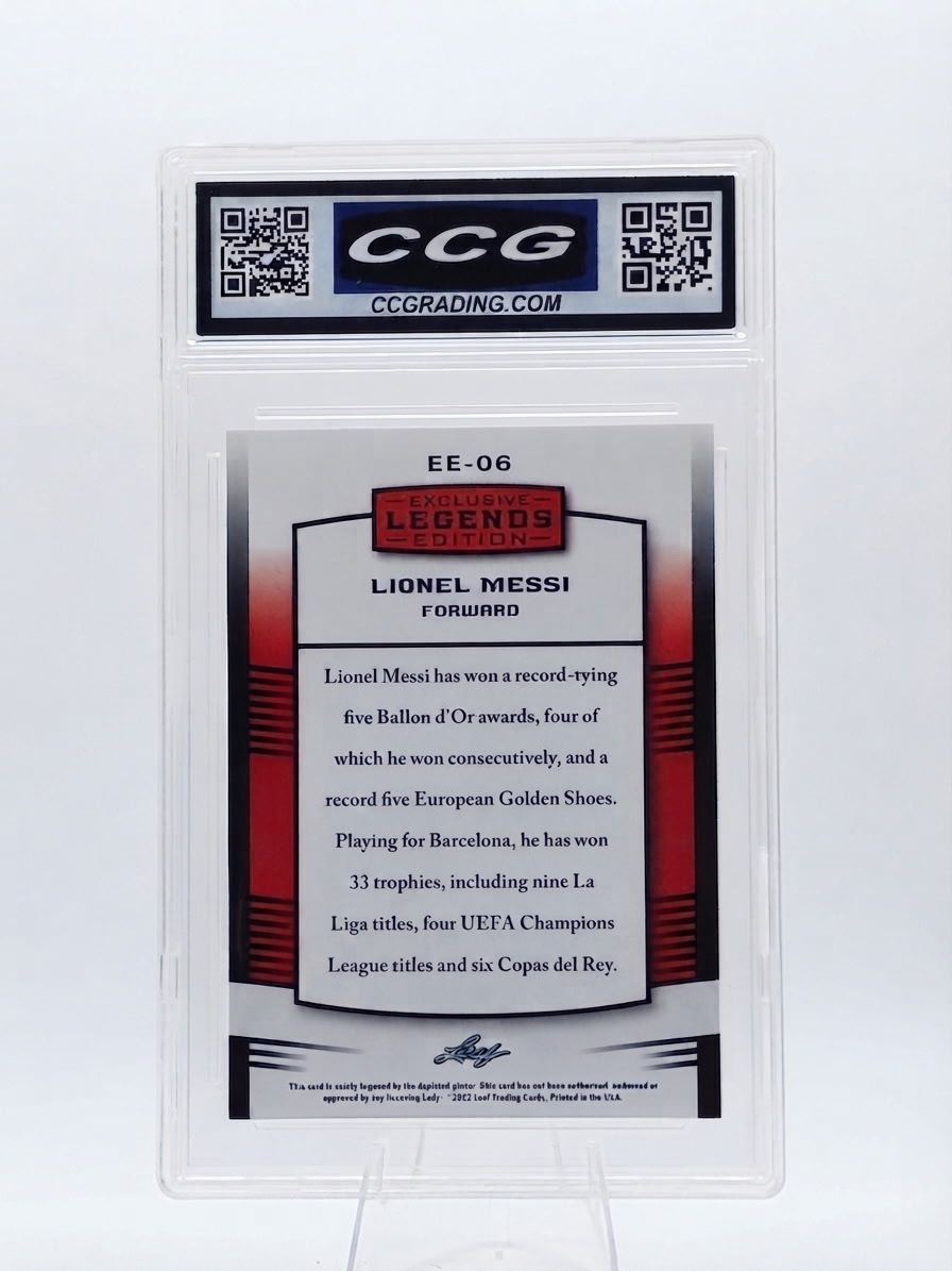 Lionel Messi 2022 #EE06 Leaf Legends Exclusive CCG Gem Mint 10