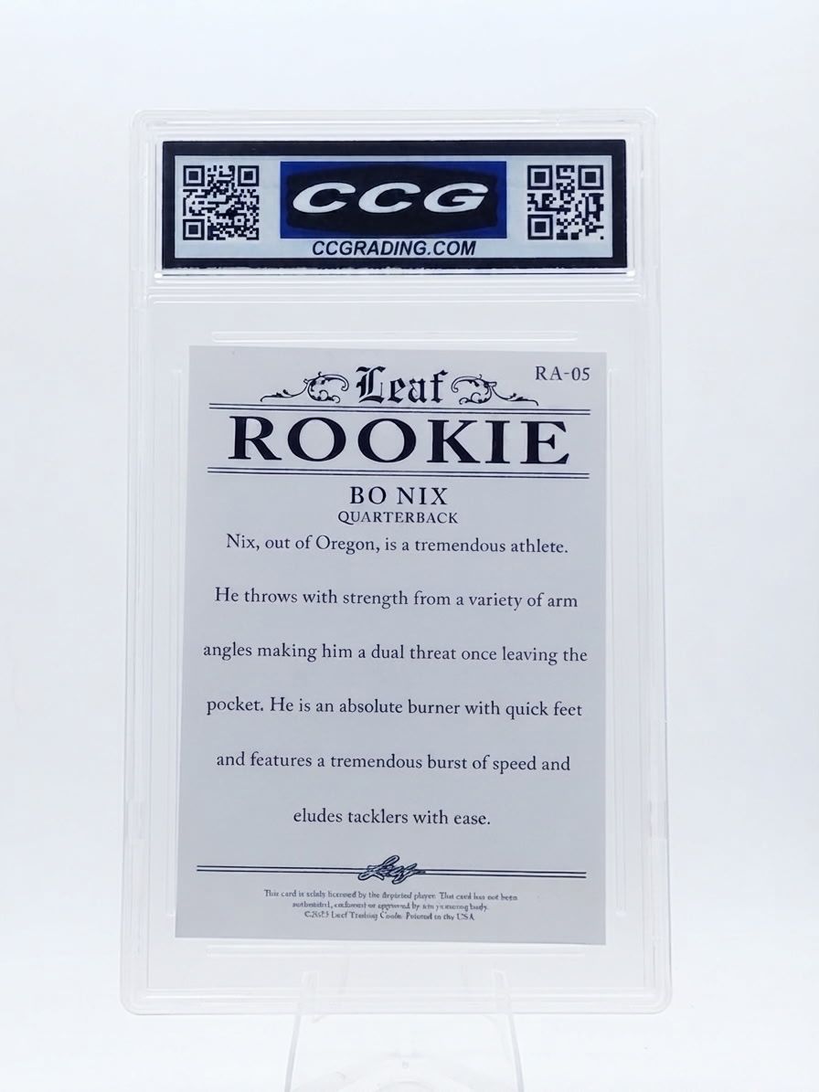 Bo Nix 2023 Leaf Rookie #RA05 CCG Gem Mint 10
