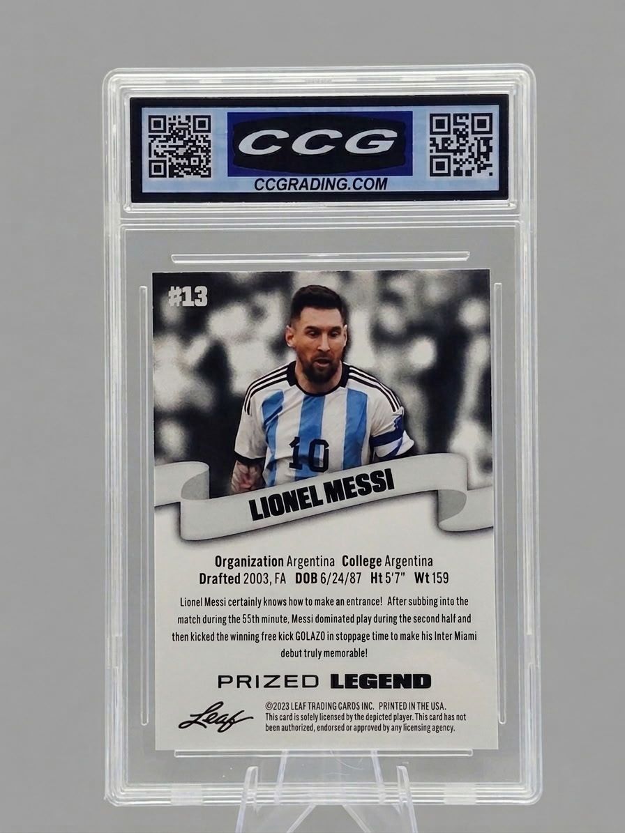 Lionel Messi 2023 Leaf Prized Legend #13 CCG Gem Mint 10