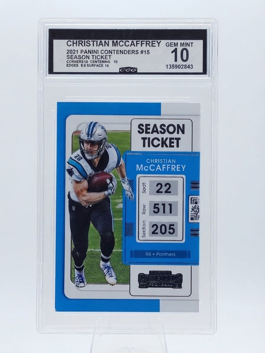 Cristian Mccaffrey 2021 Panini Contenders Season Ticket #15 CCG Gem Mint 10