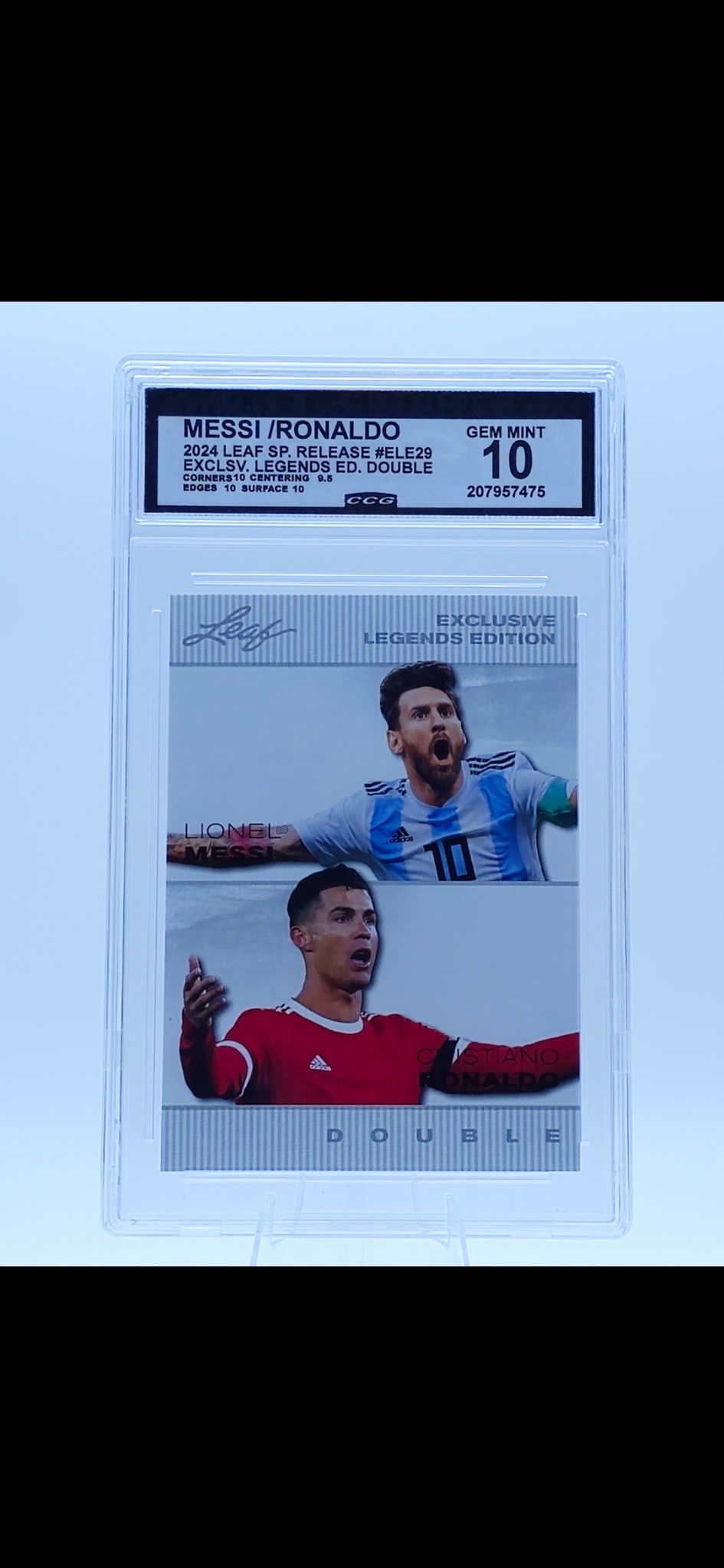 Messi/Ronaldo 2024 Leaf Special Release #ELE29 CCG Gem Mint 10