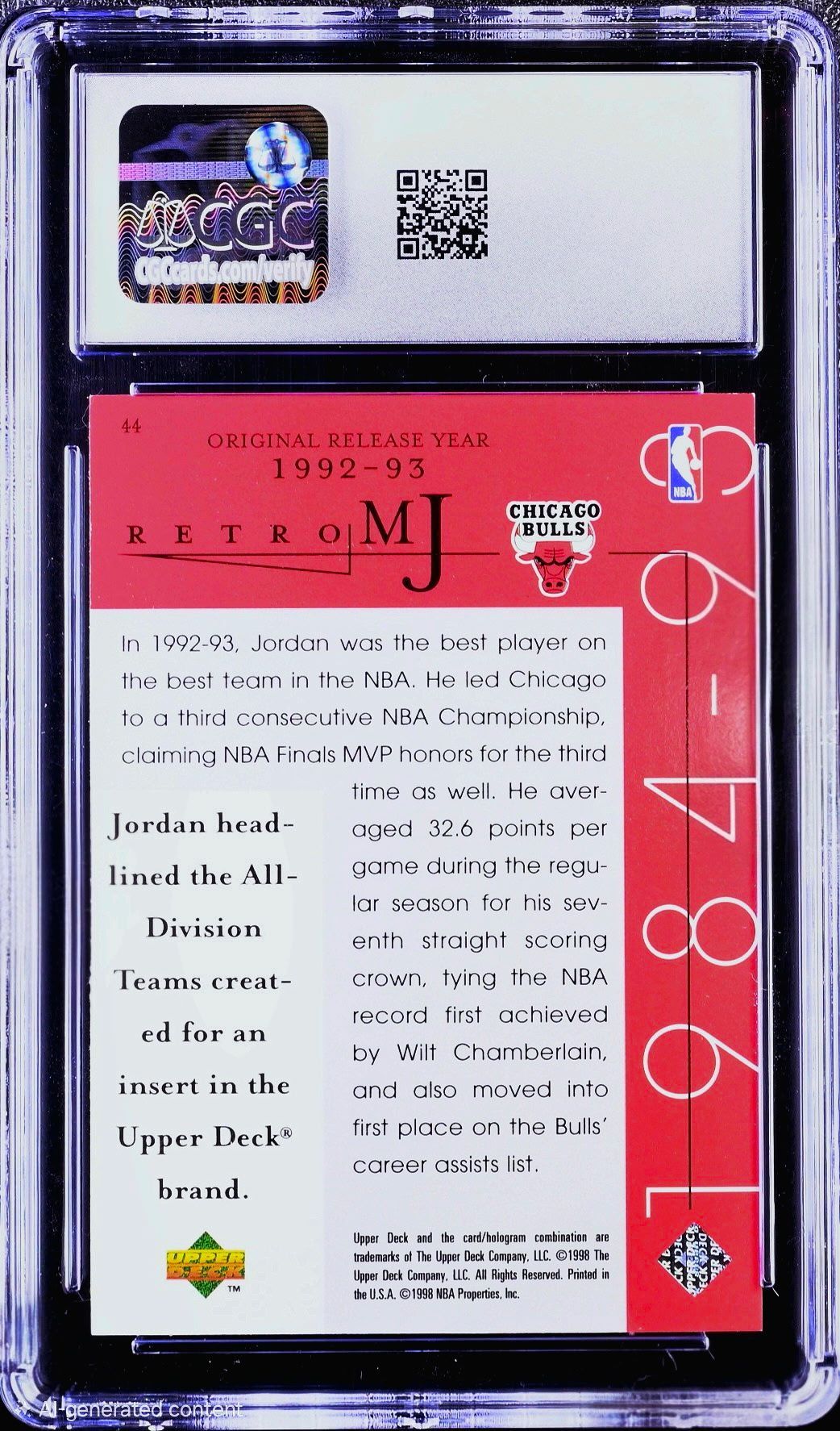 1998 Upper Deck Michael Jordan Career Coll. #44