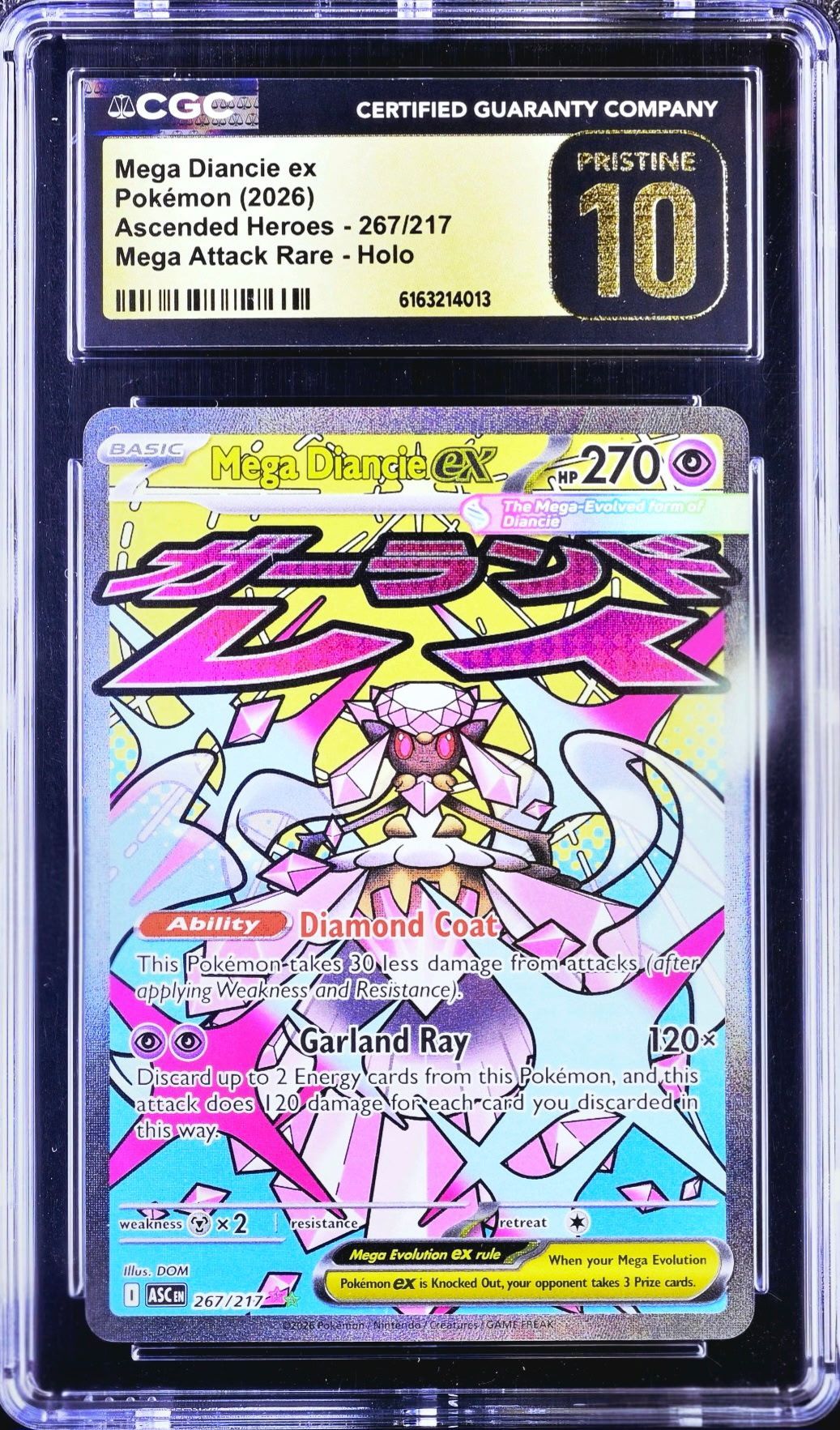 Mega Diancie EX 267/217 Mega Attack Rare CGC Pristine 10