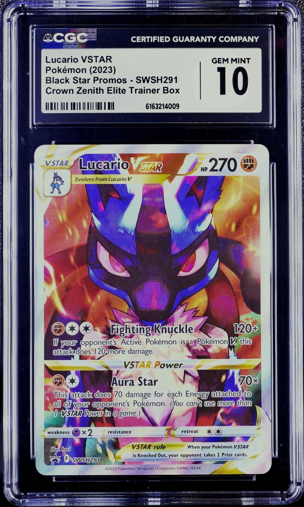 Lucario VSTAR Black Star Promo SWSH291 Gem MInt 10