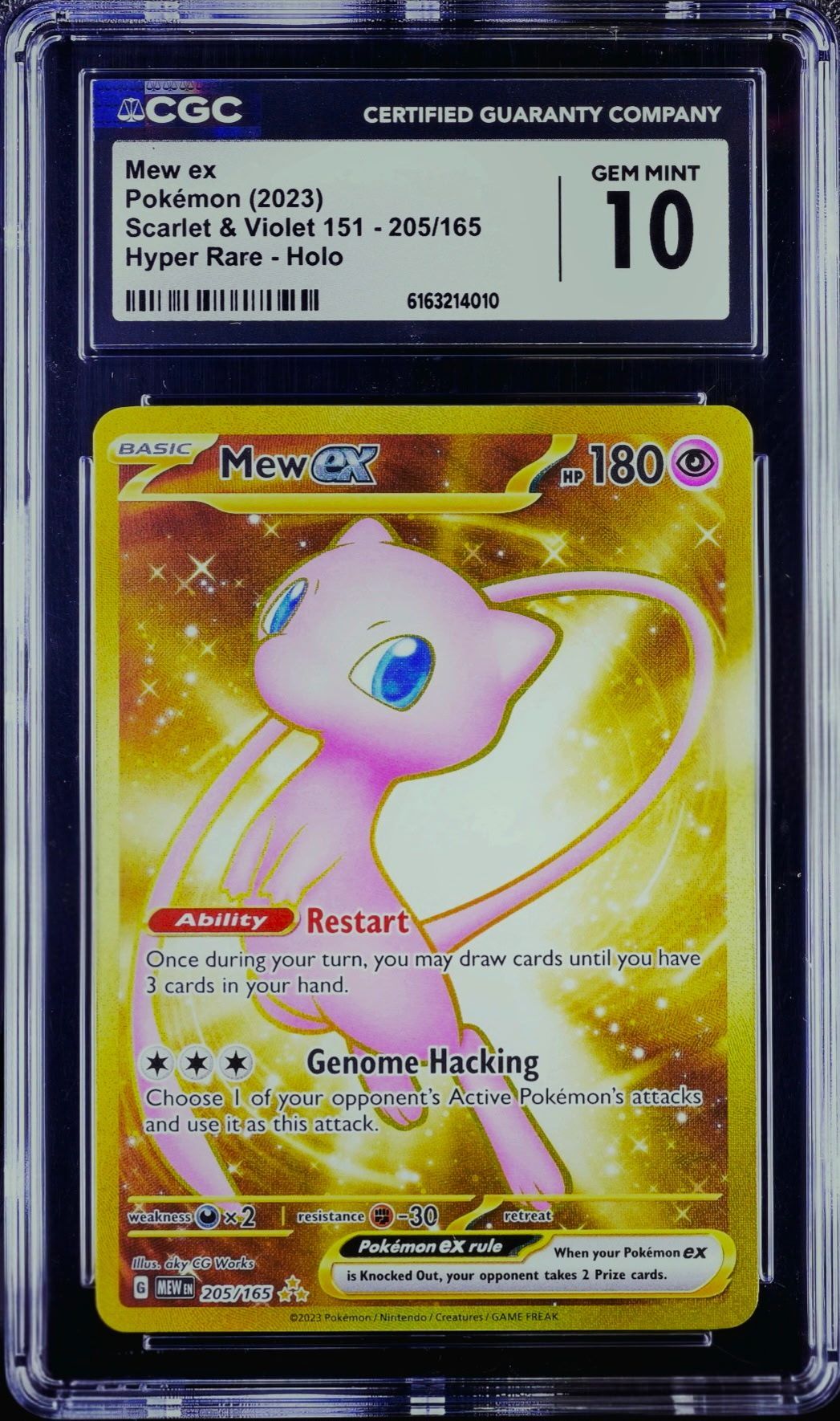 Mew EX 205/165 Hyper Rare CGC Gem Mint 10