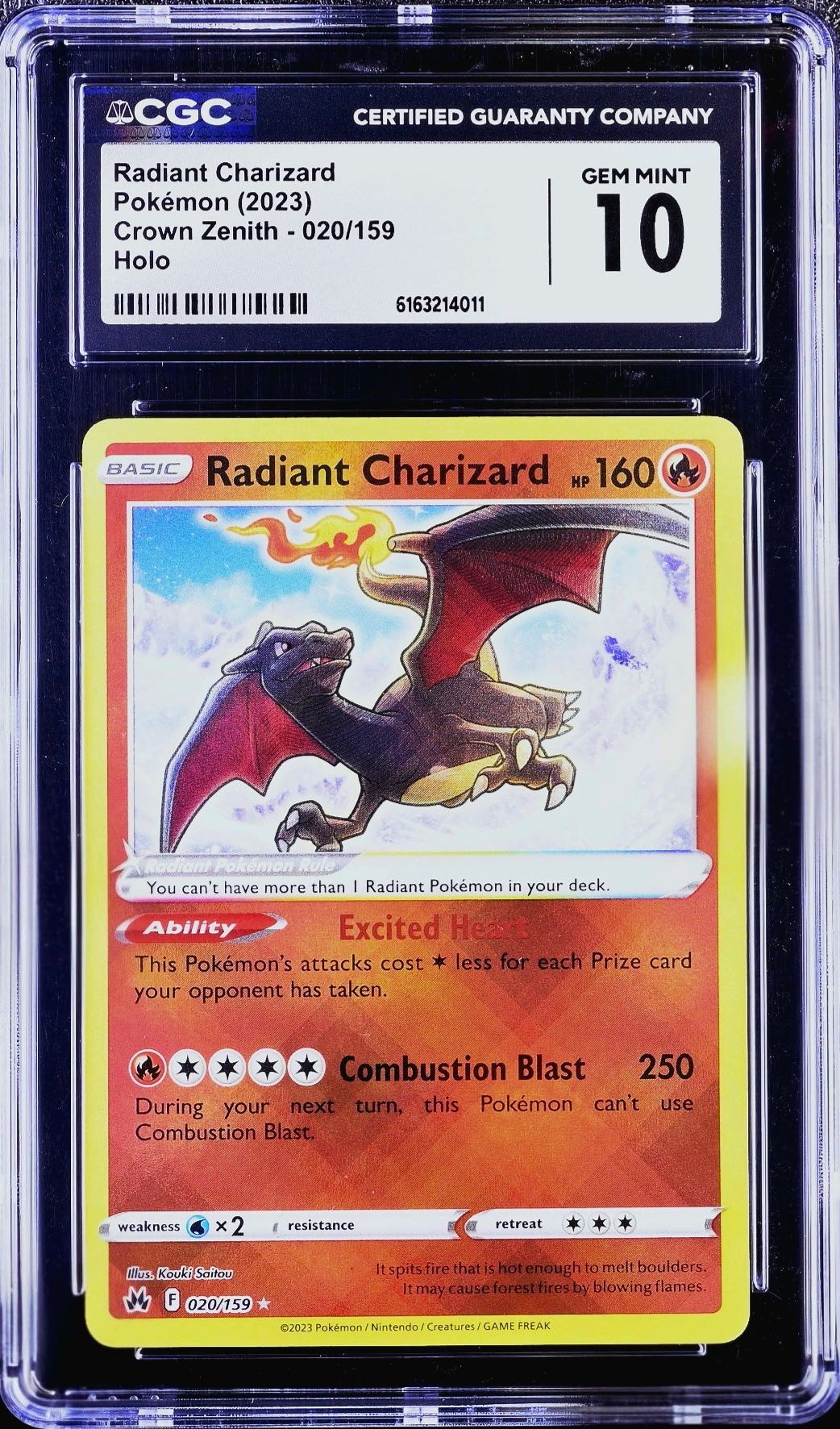 Radiant Charizard 020/159 CGC Gem Mint 10