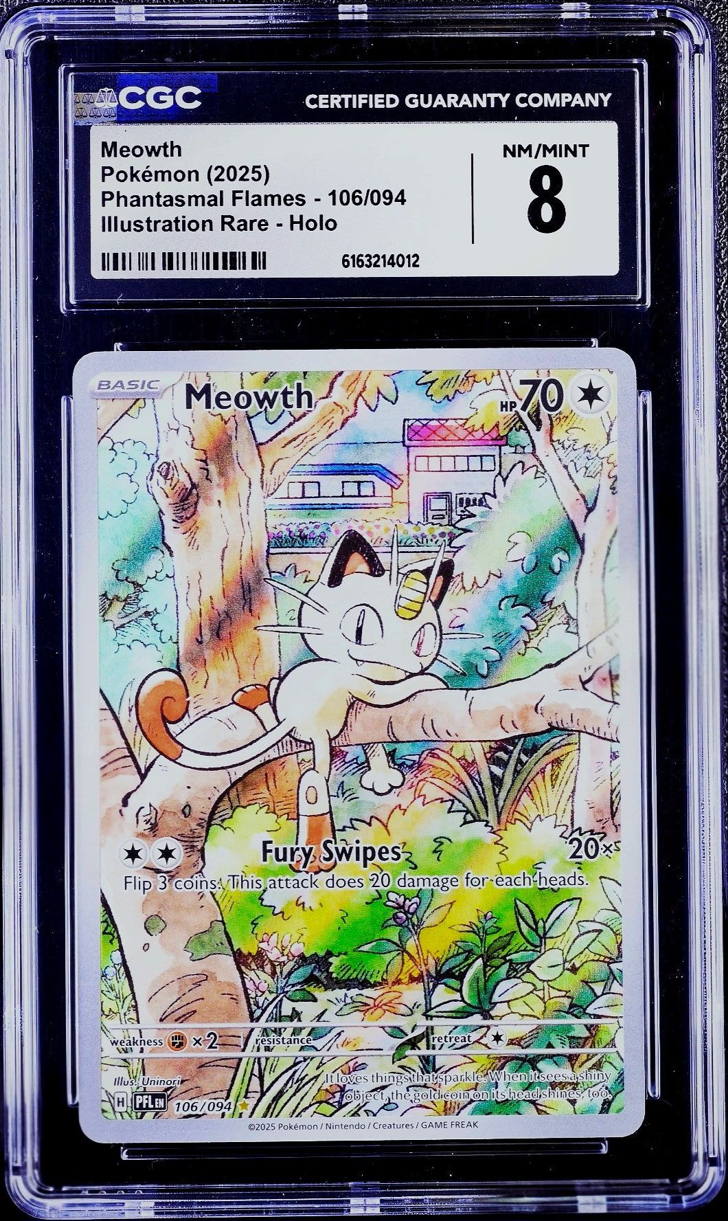 Meowth 106/094 Illustration Rare CGC Near Mint 8