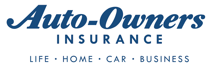 Auto-Owners Insurance logo in blue with tagline “Life • Home • Car • Business”