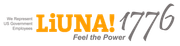A logo that says liuna 1776 feel the power