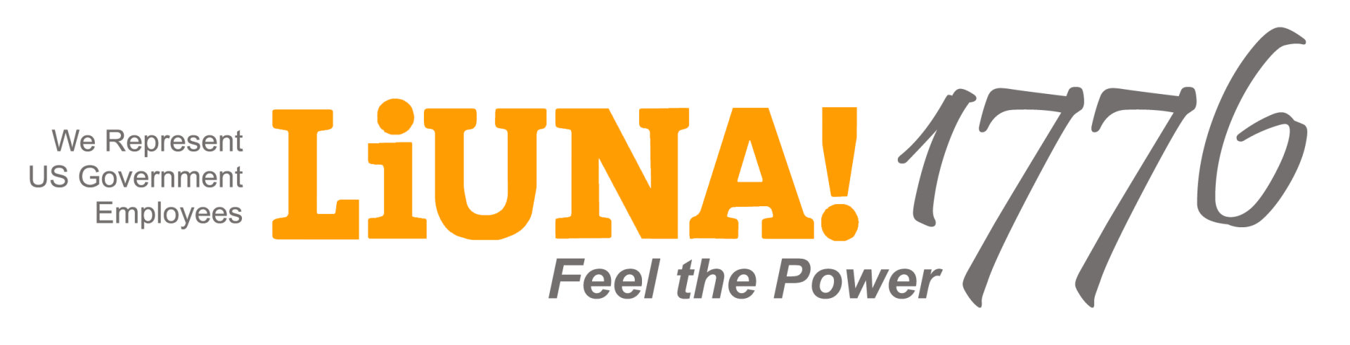 A logo that says liuna 1776 feel the power