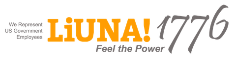 A logo that says liuna 1776 feel the power