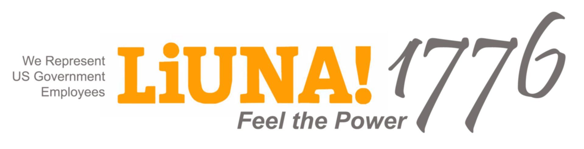 A logo that says liuna 1776 feel the power