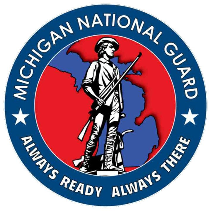 Michigan national guard always ready always there logo