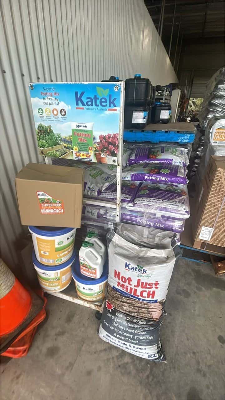 A Display Of Gardening Supplies In A Warehouse — Cooloola Coast Property Maintenance in Rainbow Beach, QLD