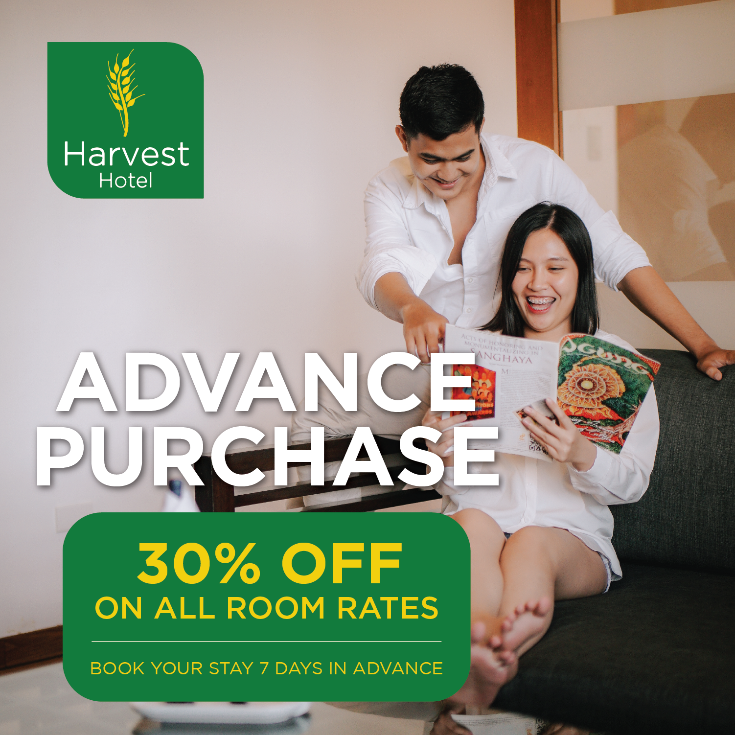 deals and sales at the Harvest Hotel enjoy 30% off when you book in advance