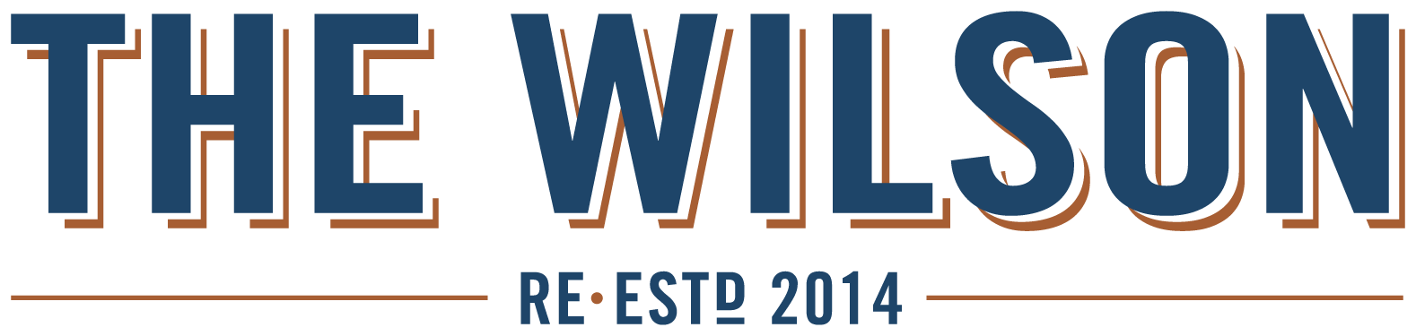 The Wilson logo in blue and orange text with &ldquo;RE-ESTD 2014&rdquo; underneath.