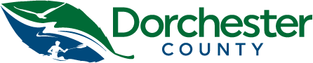 The logo for dorchester county is green and blue