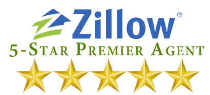 A logo for a zillow 5 star premier agent