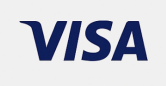 Visa logo, blue text on white background.