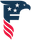 Frontline blue eagle logo with white stars and red stripes resembling an American flag