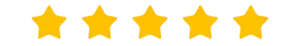 Five gold stars, representing a five-star rating.