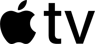 Black Apple TV logo. An apple icon next to "tv".