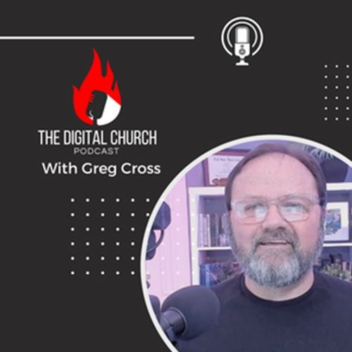 Podcast cover art: Greg Cross at a microphone, the logo for 