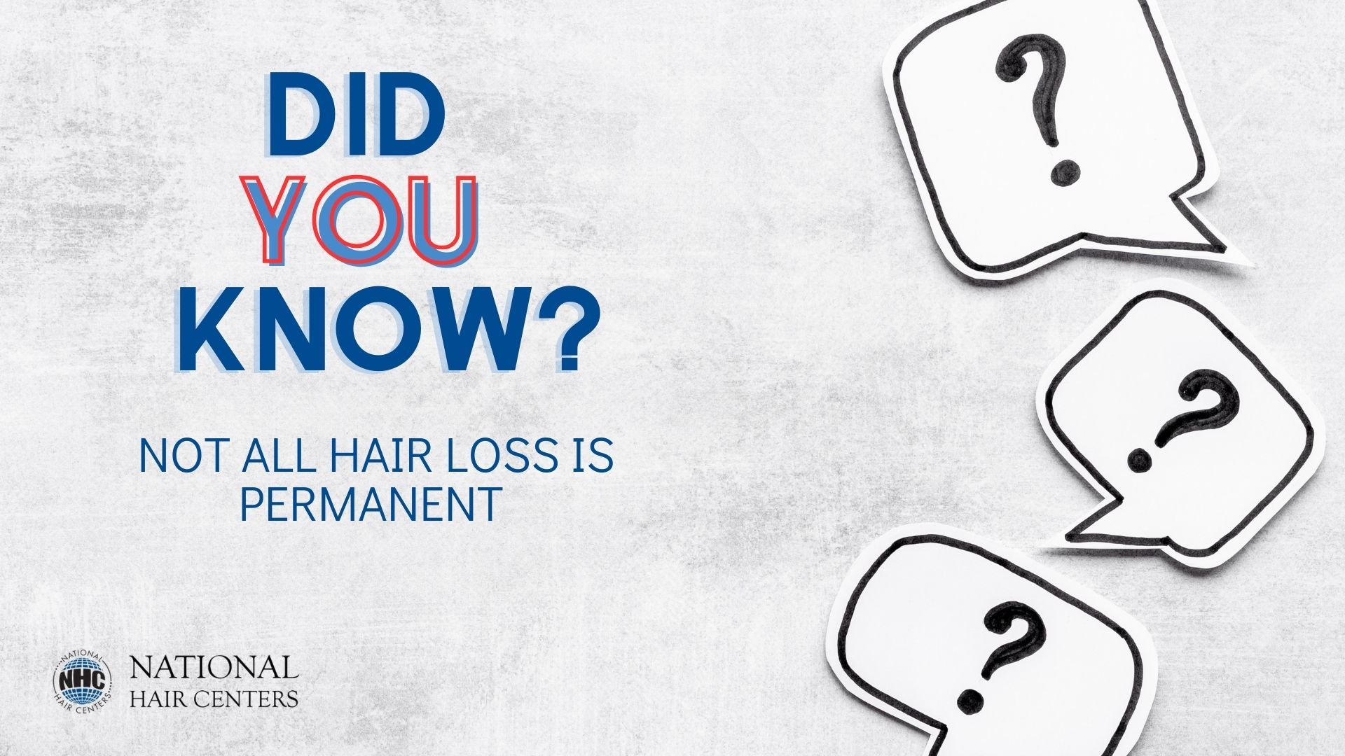 A poster that says did you know not all hair loss is permanent