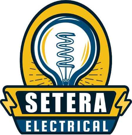 Setera Electrical logo with lightbulb and yellow-blue banner
