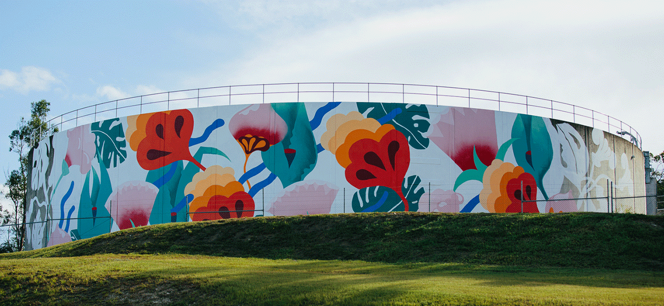 Pacific Pines Water Tank Art, Australian Silo Art trail