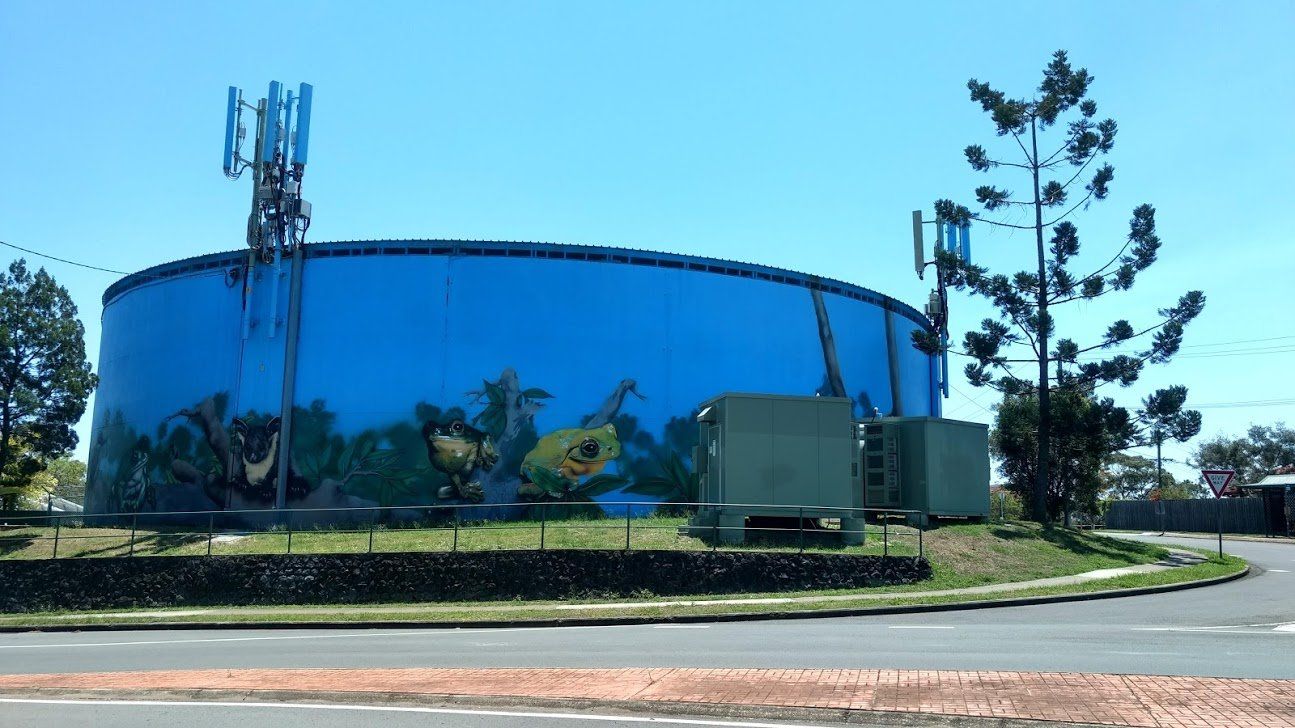 Ferny Hills water Tank Art, Australian Silo Art Trail