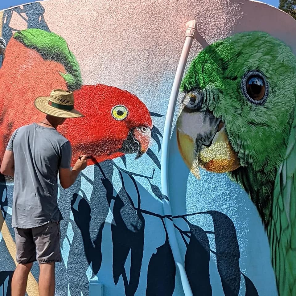 Flowerdale Water Tank Art, Australian Silo Art Trai