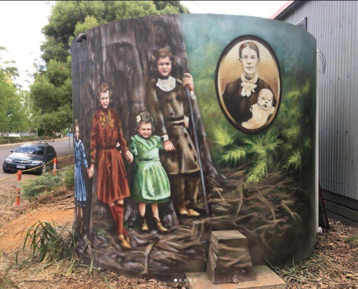Kinglake West Water Tank Art, Australian Silo Art Trail
