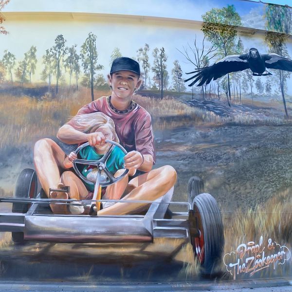 MidMiddlemount water tank art, Australian silo art trail