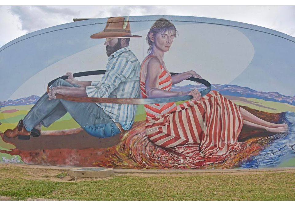 Texas water tank Queensland Australian silo Art Trail Brightsiders