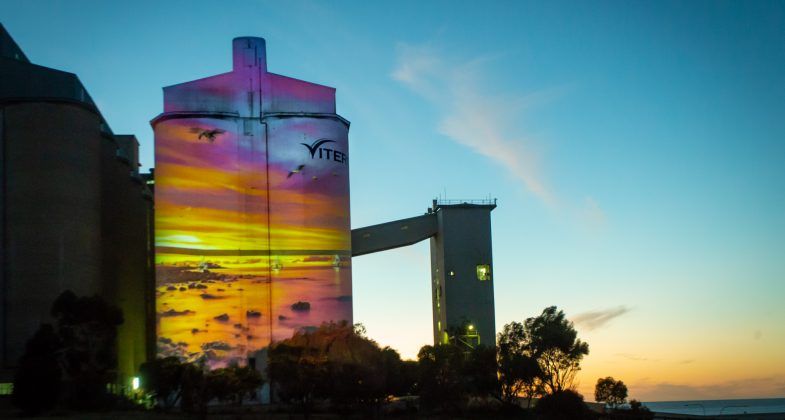 Walleroo Silo Light Show, Australian Silo Art Trail
