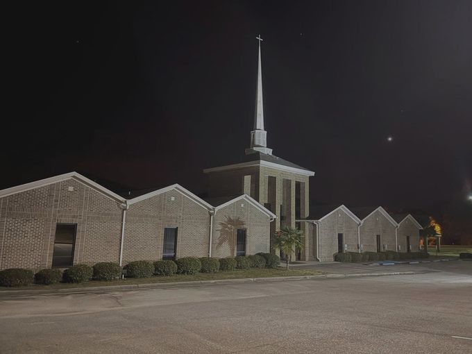 Church Building at Night