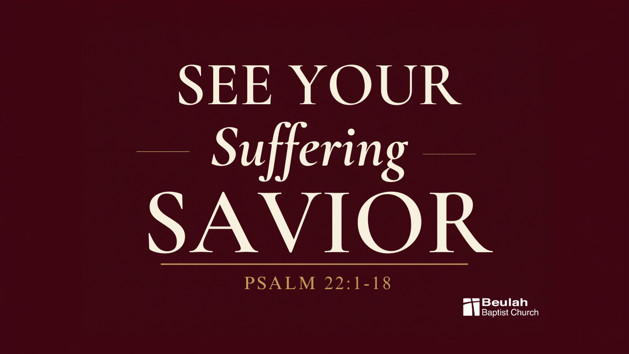 Graphic for “See Your Suffering Savior,” based on Psalm 22:1–18 and the suffering of Christ