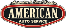 American Auto Service logo with red, black, and white text: Automotive & Diesel Repairs