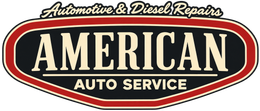 American Auto Service logo with red, black, and white text: Automotive & Diesel Repairs