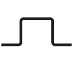 Black, U-shaped signal indicating pulse waveform.